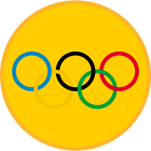 A gold medal with the olympic rings inside A gold medal with the olympic rings inside